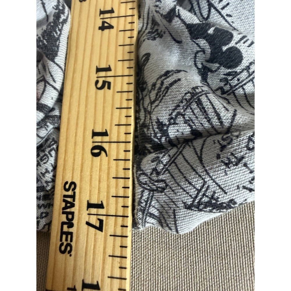 Disney Shorts Adult Large Grey Mickey Text All Over Print Drawstring Relax Mens - Picture 10 of 12